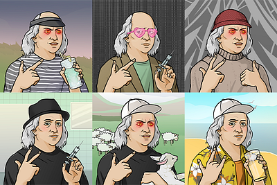 Franklin illustration nft nftart рисунки