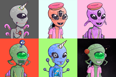 The alien illustration nft nftart the alien рисунки