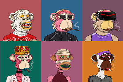cute femes bored ape illustration nft nftart рисунки