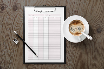 Weight Tracker Journal Interior for KDP notebook