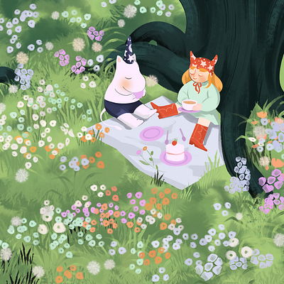 Picnic break character design children illustration color concept art digital art editorial illustration illustration procreate visual development