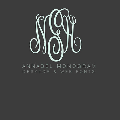 Annabel Script Monogram Desktop and Web Font OTF TTF branding business card business logo cricut interlocking font logo otf silhouette stationery ttf vine interlocking font vine interlocking monogram vine monogram