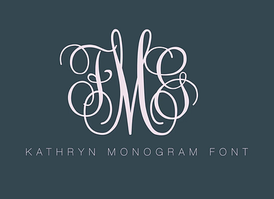 Kathryn Monogram Script OTF TTF Desktop Web Font branding business logo cricut design illustration interlocking font interlocking monogram logo otf stationery ttf vine font vine monogram