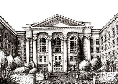 Series of postcards with Kharkiv illustration