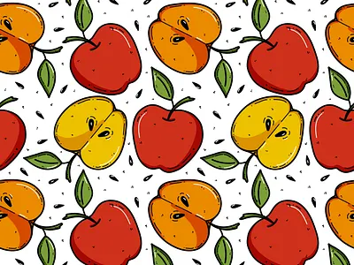 Organic fruit pattern for juice packing adorable cute graphic illustration pattern