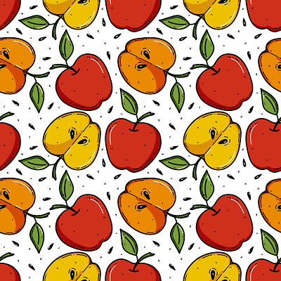 Organic fruit pattern for juice packing adorable cute graphic illustration pattern