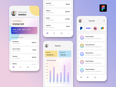 Banking App UI app design bank app banking app banking app challenge banking app design flat design minimal minimalist design ui design uiux design user interface design ux design
