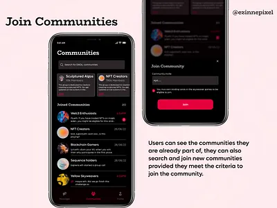 Join/Access Gated communities. blockchain crypto dapp dapps design ui ui design visual design