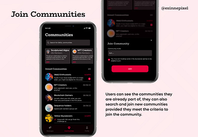 Join/Access Gated communities. blockchain crypto dapp dapps design ui ui design visual design