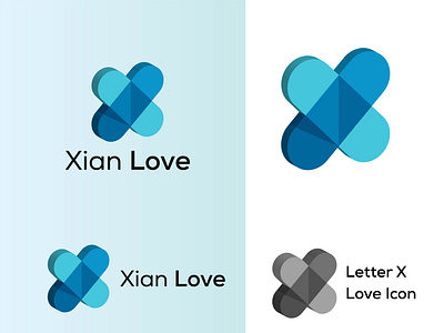Xian Love Logo best logo case study brand identity brand identity design conceptual logo corporate logo creative logo design gradient logo identity logo logo design case study logo mark logodesign logotype love logo mark minimalist logologotype modern logo smart logo symbol x logo