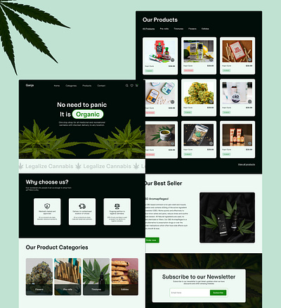 Ecommerce design for CBD Products cannabis brand cbd design ecommerce ecommerce product home page landing page design ui ui design uidesign visual design