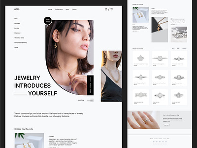 Jewelry landing page design beauty bitmatestudio clean ecommerce exploration header home page jewel jewelry jewelry shop landing page layout luxury minimalist model product ui ux web website
