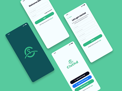 ClothD Login/Signup Mobile UI branding forgot password form graphic design ios login loginsignuo logo mobile mobile ui password register sign up signin sing in ui ux