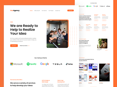 VoxAgency - Digital Agency Website Design 3d agency app agency web design agency website agency website design animation dashboard development digital agency web design illustration landing page marketing web design responsive design ui ui website web web design website design