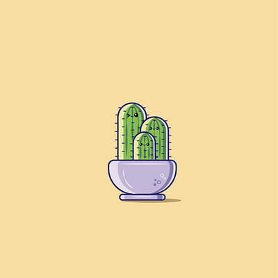 Cactus plant family illustration app character design digital art flat illustration graphic design illustration illustrator logo mascot ui vector website
