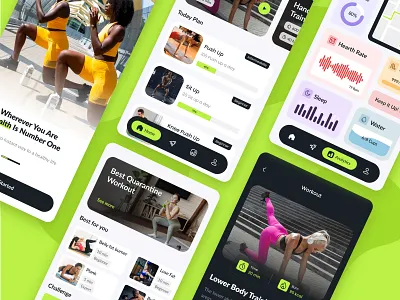 Fitness App activity app branding challenge creative dashboard figma fitness gym lifestyle minimal mobile modern run sports tracker ui uiux ux workout