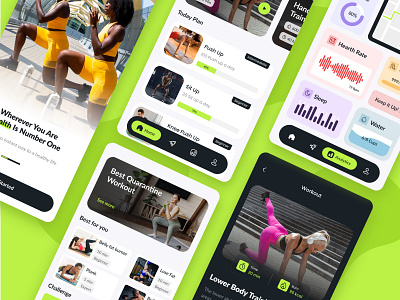 Fitness App activity app branding challenge creative dashboard figma fitness gym lifestyle minimal mobile modern run sports tracker ui uiux ux workout