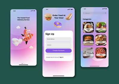 food delivery 3d animation app branding delivery design food graphic design illustration logo mobile motion graphics ui ux