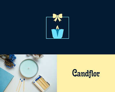 CandFlor Logo Design 3d animation blue branding candle logo design flower logo gift logo graphic design icon illustration logo motion graphics typography ui ux vector