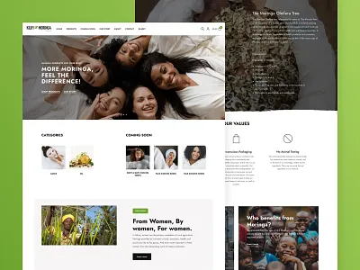 Moringa - E-commerce concept about us africa cosmetics e commerce ecological impact natural product natural products plant sustainability sustainable ui ui design ux ux design web web design webdesign webshop website
