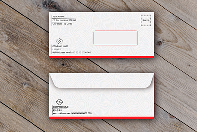 Corporate stationery envelope with window paper