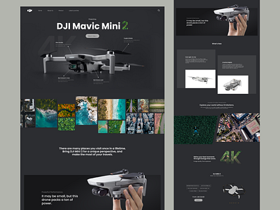 Drone Selling Landing Page Design branding dji drone drone website landing page marketing promotion trending design web design