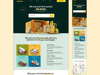 Landing Page design for a logistics company. homepage landingpage landingpage design logistics ui ui design uidesign visual design