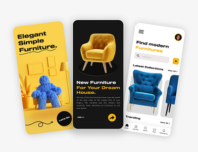 E - Furniture design e commerce furniture landing page design ui