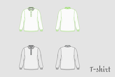 flat jacket illustration t shirt set fabric
