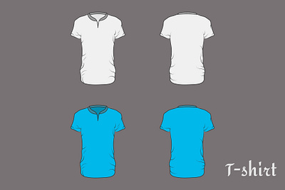 t shirt man body illustration set flat design