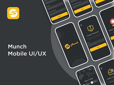 Munch app app design application bars ui delicious dishes desgin design dinning ui favourite food food app food ui food ui kit graphic design location ui nearby pubs ui restaurants ui xd