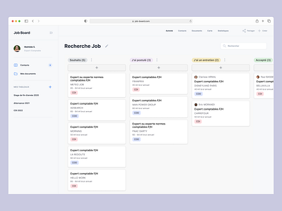Hiring Kanban Board hiring job jobboard kanban ui ux