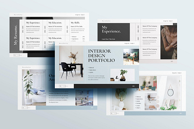 Interior Design Portfolio PowerPoint Template annual branding design graphic design powerpoint presentation template
