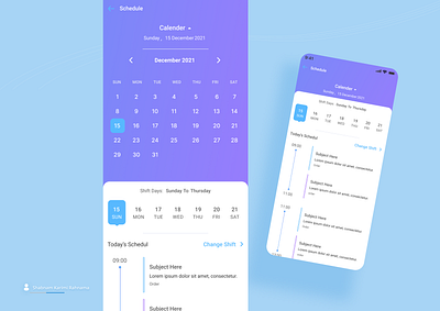 Calender Design app application calender graphic design medical schedule share ui ui design uiux