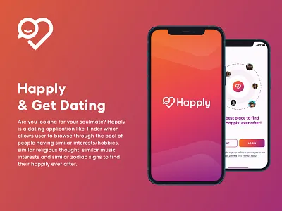 Happly app app design bumble colorful desgin couple app date app date your soulmate dating dating app dating application design friends happen meet your soulmates soulmate tinder app ui uiux ux xd