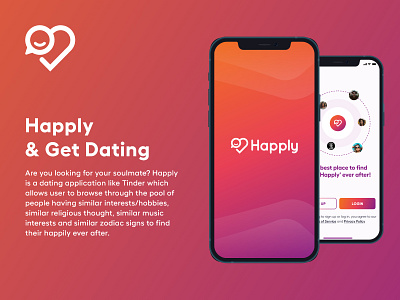 Happly app app design bumble colorful desgin couple app date app date your soulmate dating dating app dating application design friends happen meet your soulmates soulmate tinder app ui uiux ux xd