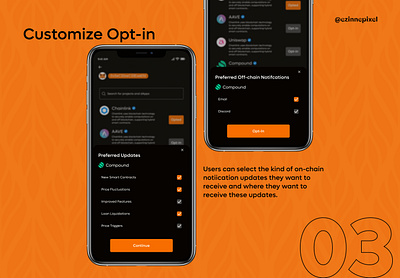 Opt-in Notifications for dApps blockchain crypto design ui ui design visual design