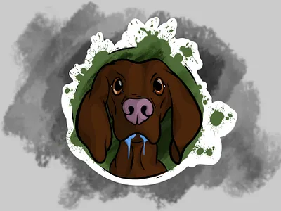 The dog cartoon colors illustration procreate
