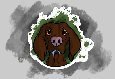 The dog cartoon colors illustration procreate