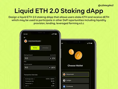 Liquid ETH 2.0 staking dApp blockchain crypto design ethereum ui ui design visual design