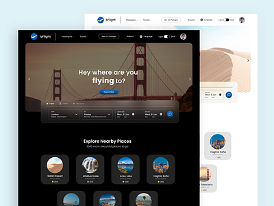 Online Ticket Booking - bFlight airbnb booking app landing page ticket travel uiux web design