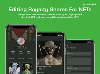 NFT Royalty Shares blockchain design nft nft project royalties ui ui design visual design