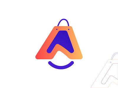 Ecommerce logo design. Letter A, shopping, Enjoyable, Branding apps logo brand identity branding creative logo eccomerce enjoyable logo flat flat logo logo logos minimalist online shopping shopping logo design web website