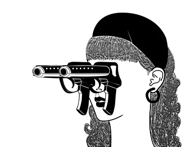 Killing with the eyes blackandwhite graphic design sketch