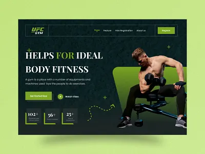 GYM landing page header landing page ui ui design web design