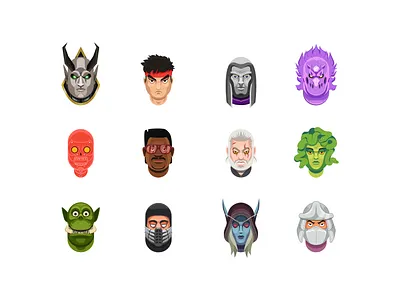 Vector faces illustrations 2d art character design face hero illustration illustrator vector