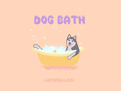 Character illustration for grooming salon. adobe illustrator branding character character design cute cute character design dog graphic design grooming illustration kawaii vector
