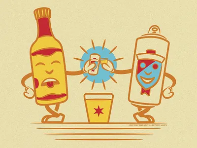 Chicago Handshake Mascots beer character design characters chicago chicago handshake dive bar handshake mascots retro vintage