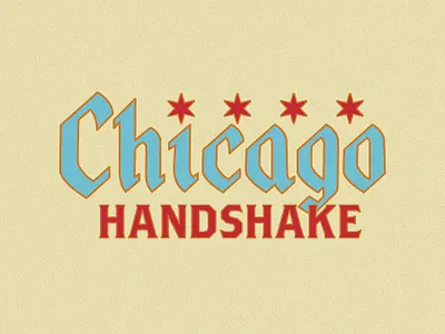 Chicago Handshake Logo beer blackletter chicago chicago handshake cold beer dive bar handshake logo