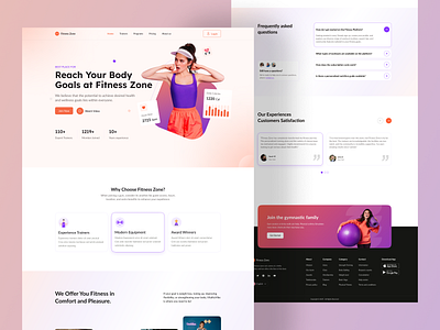 Gym & Fitness Website fitness fitness landing page fitness website gym gym landing page gym website health landing page online training personal trainer shasanko creations sports startup training ui ux web design website workout yoga